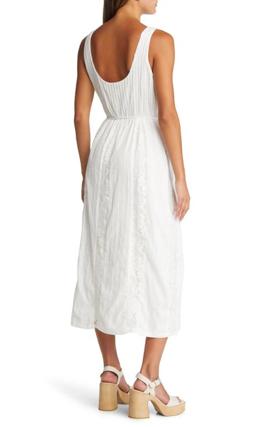 Adelyn Rae Vivian Lace Cotton-voile Midi Dress In White