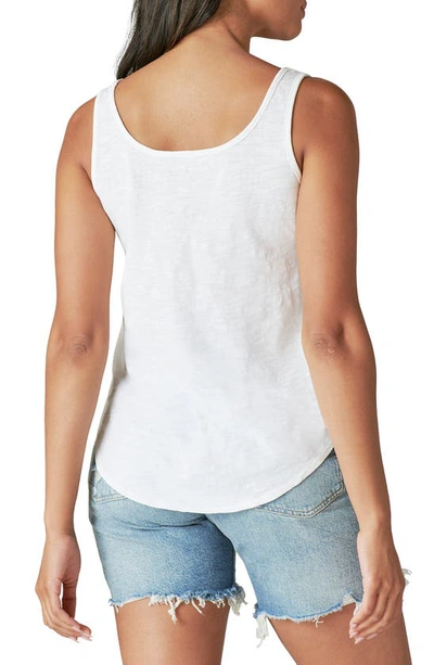 Shop Lucky Brand Shania Cotton Graphic Tank In Bright White