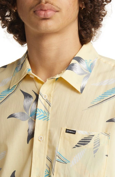 O'neill Yabro Hibiscus Short Sleeve Button-up Shirt In Light Yellow