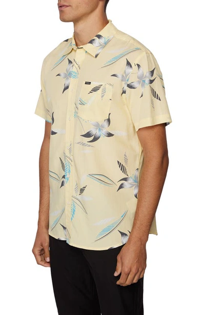 O'neill Yabro Hibiscus Short Sleeve Button-up Shirt In Light Yellow