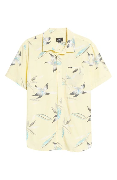 O'neill Yabro Hibiscus Short Sleeve Button-up Shirt In Light Yellow