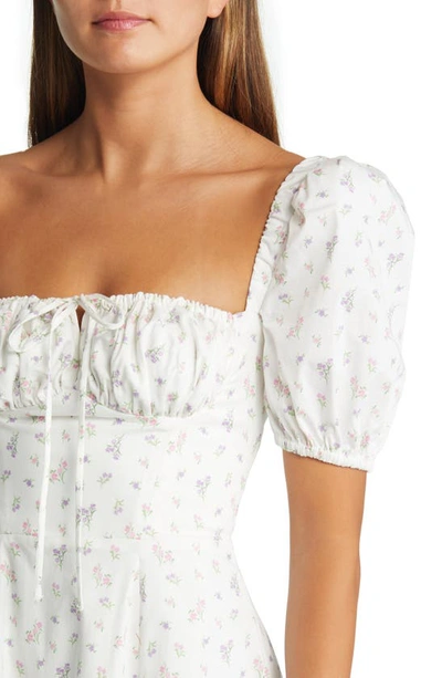 House Of Cb Tallulah Floral-print Cotton-blend Midi Dress In White Floral
