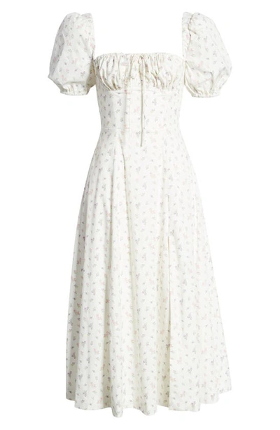 House Of Cb Tallulah Floral-print Cotton-blend Midi Dress In White Floral