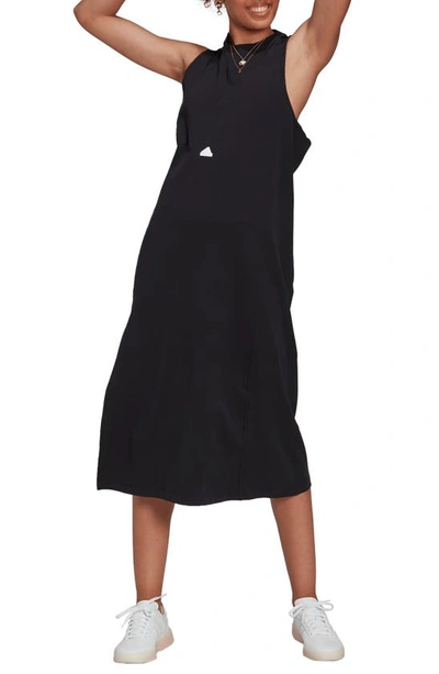 Shop Adidas Sportswear Cutout Sleeveless Rib Dress In Black