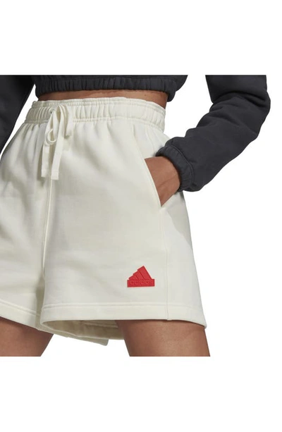 Shop Adidas Sportswear High Waist Sweat Shorts In Off White