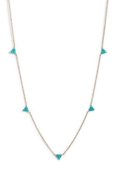 Anzie Cleo Turquoise Station Necklace In Turquoise