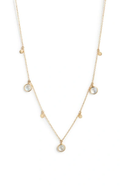 Shop Anzie Cleo Moonstone Station Necklace In Gold/ Multicolor Stones