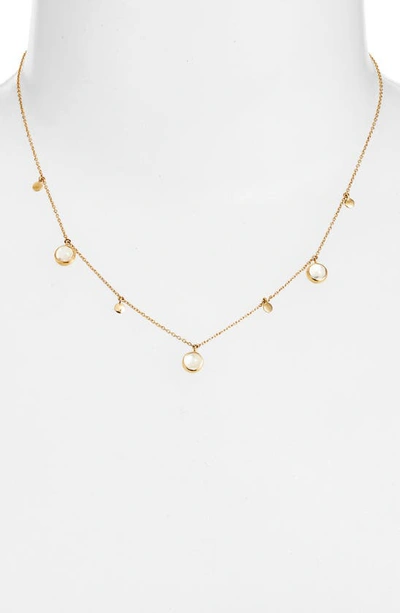 Shop Anzie Cleo Moonstone Station Necklace In Gold/ Multicolor Stones