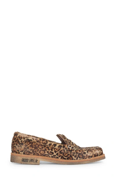 Golden Goose Jerry Genuine Calf Hair Loafer In Beige Brown Leo Calf Hair
