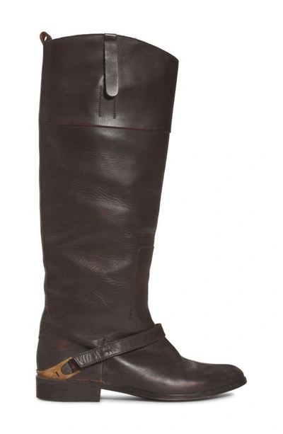 Golden Goose Charlie Tall Riding Boot In Dark Brown