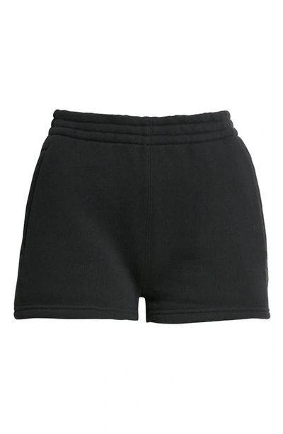 Shop Alexander Wang T Relaxed Fit Cotton Blend Sweat Shorts In Black