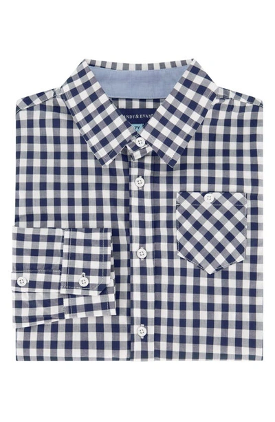 Shop Andy & Evan Check Sport Shirt In Navy