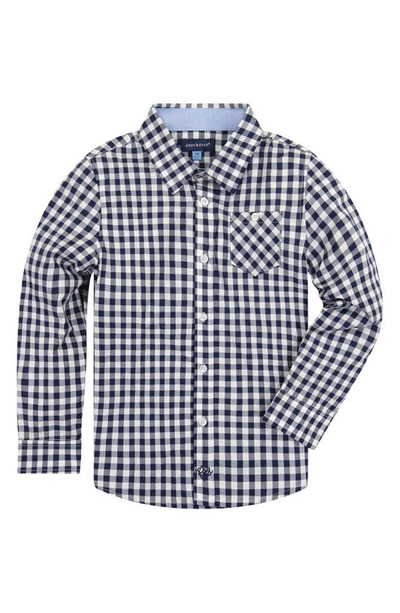 Andy & Evan Boy's Cotton Button-down Shirt In Navy