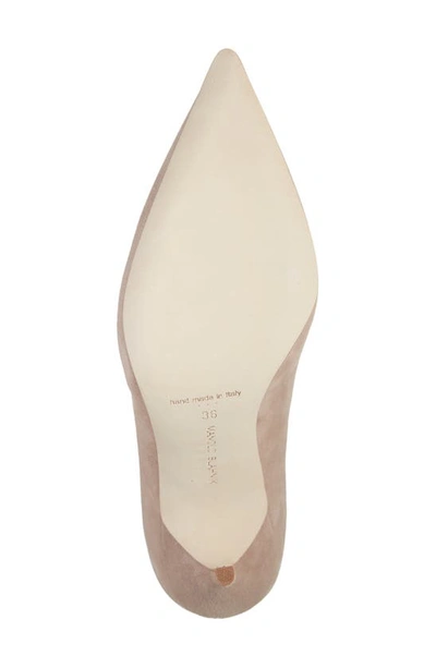 Manolo Blahnik Bb Pointed Toe Pump In Nude Suede