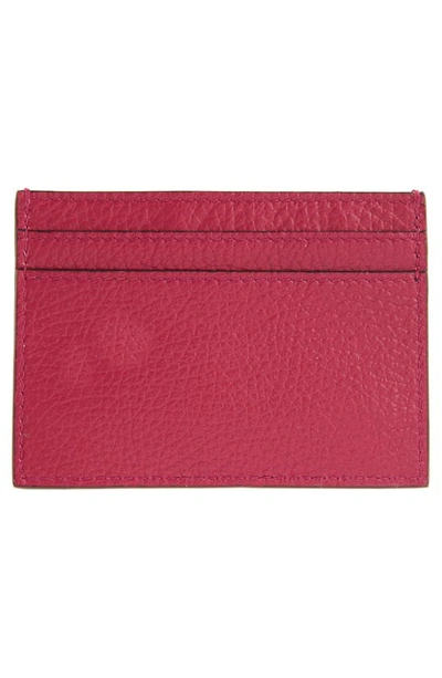 Shop Moschino Logo Leather Card Case In Violet