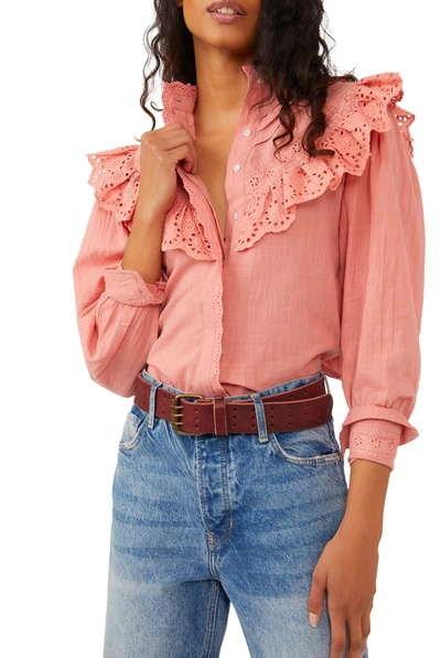 Shop Free People Hit The Road Buttondown In Sun Sand