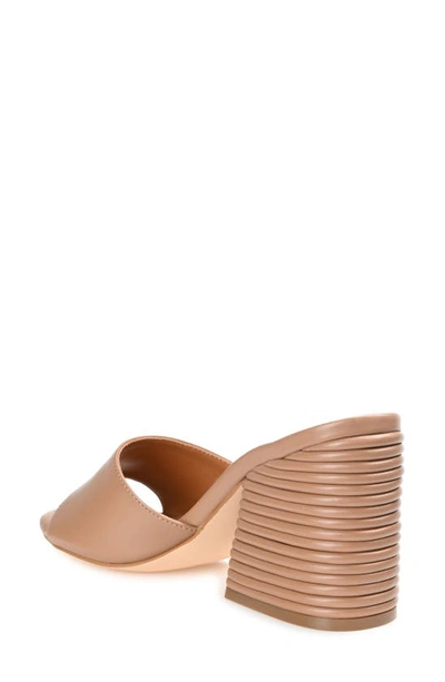 Journee Collection Leslee Peep-toe Pump In Camel