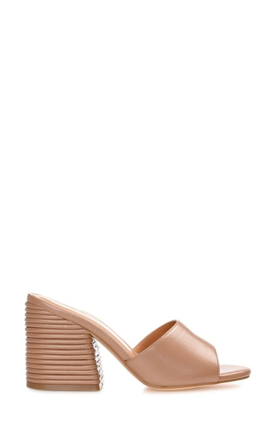 Journee Collection Leslee Peep-toe Pump In Camel