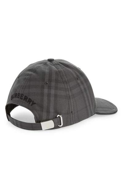 Shop Burberry Check Baseball Cap In Charcoal Ip Chk