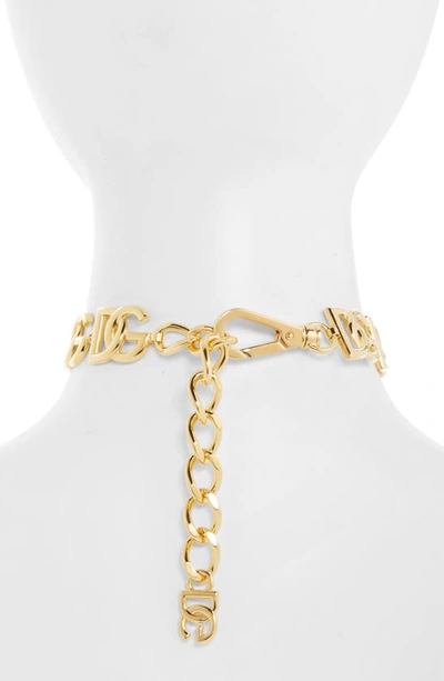 Shop Dolce & Gabbana Logo Choker Necklace In Zoo00 Oro