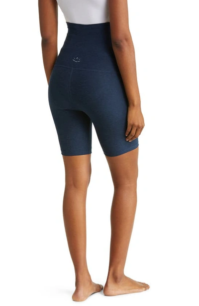 Shop Beyond Yoga Love The Bump Maternity Bike Shorts In Nocturnal Navy
