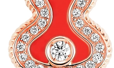 Shop Qeelin Wulu Red Agate & Diamond Drop Earrings In Rose Gold