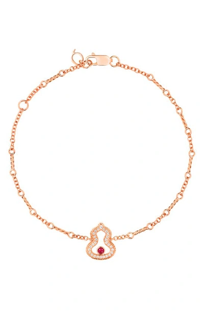 Shop Qeelin Wulu Diamond Bracelet In Rose Gold