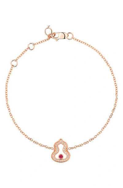 Shop Qeelin Wulu Diamond & Ruby Bracelet In Rose Gold