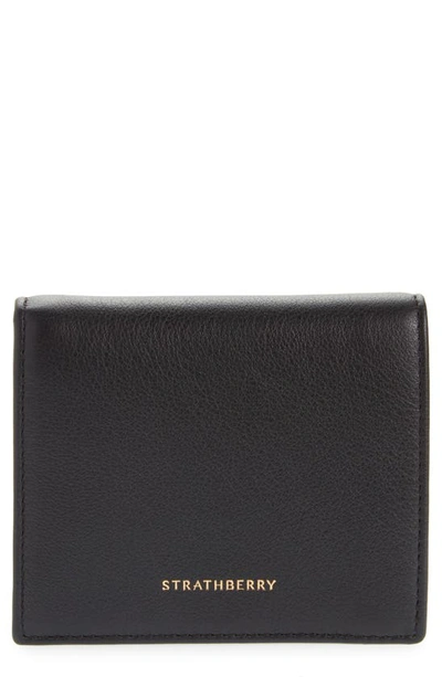 Shop Strathberry Walker Street Leather Wallet In Black
