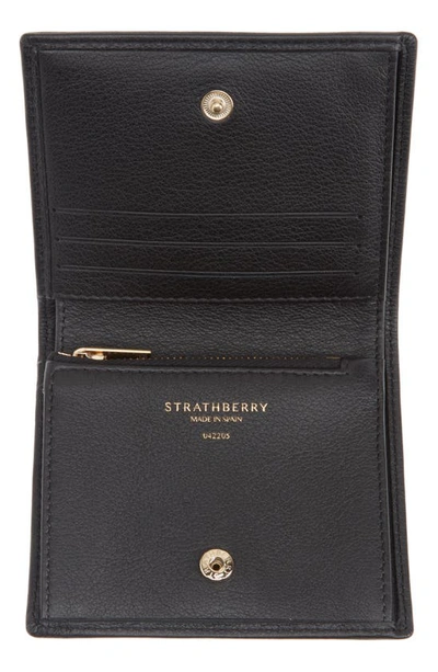 Shop Strathberry Walker Street Leather Wallet In Black