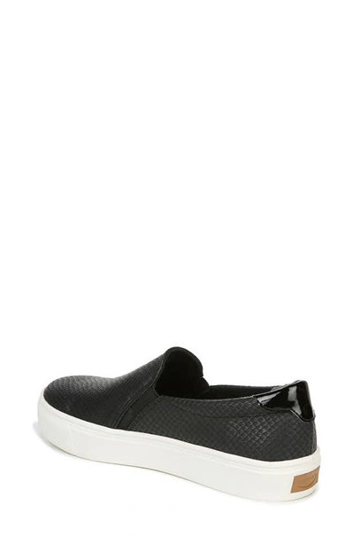 Dr. Scholl's New Day Snake Embossed Slip-on Platform Sneaker In Black Faux Leather