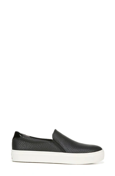 Dr. Scholl's New Day Snake Embossed Slip-on Platform Sneaker In Black Faux Leather