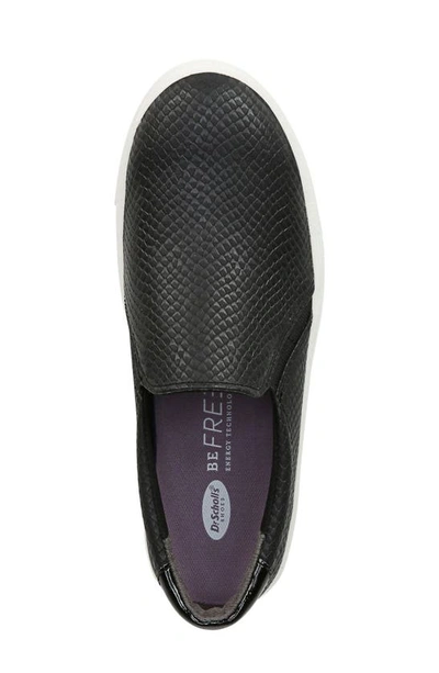 Dr. Scholl's New Day Snake Embossed Slip-on Platform Sneaker In Black Faux Leather