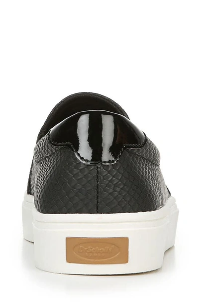 Dr. Scholl's New Day Snake Embossed Slip-on Platform Sneaker In Black Faux Leather