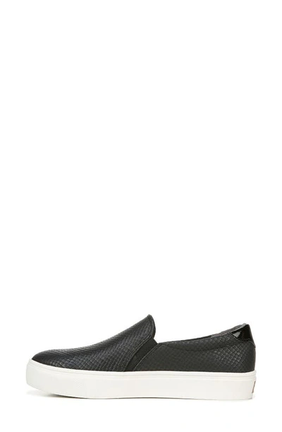 Dr. Scholl's New Day Snake Embossed Slip-on Platform Sneaker In Black Faux Leather
