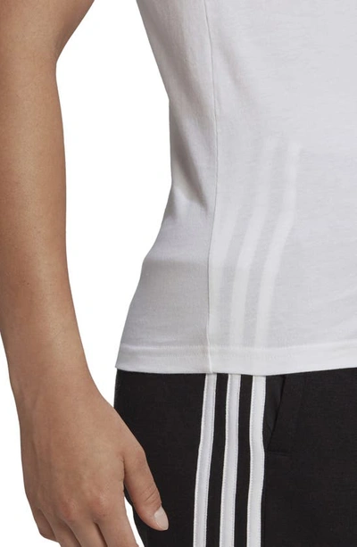 Shop Adidas Originals Essential Slim 3-stripes T-shirt In White/ Black