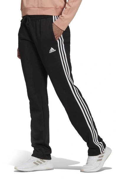 Shop Adidas Originals Essentials Comfort Fleece 3-stripes Pants In Black