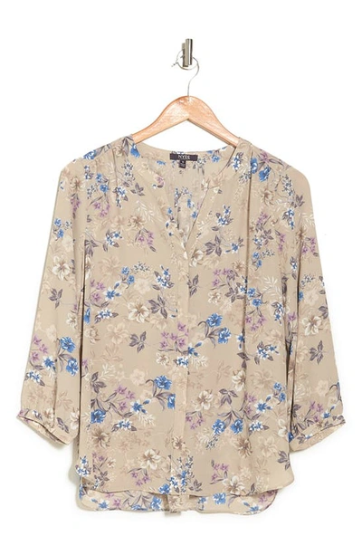 Shop Nydj High-low Crepe Blouse In Idlewild