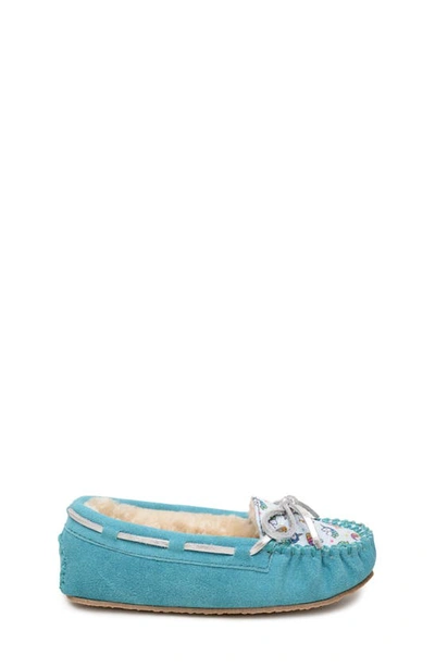 Shop Minnetonka Kids' Cassie Slipper In Unicorn Turquoise