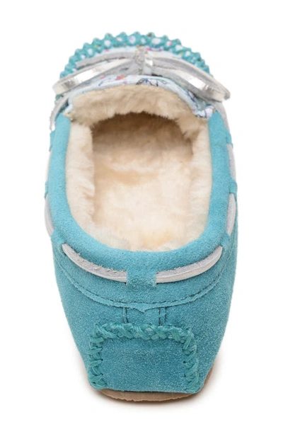 Shop Minnetonka Kids' Cassie Slipper In Unicorn Turquoise