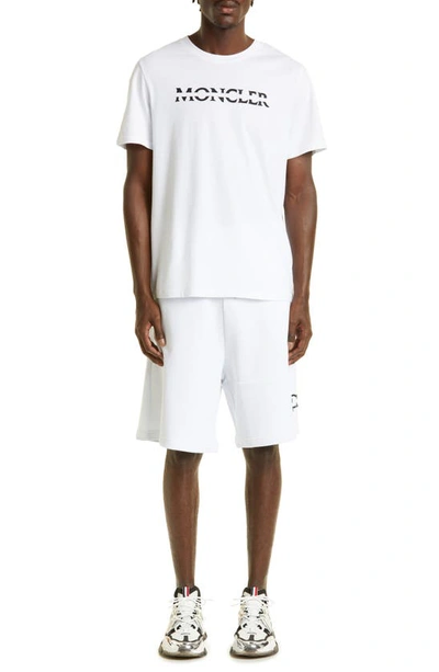 Shop Moncler Strike Out Logo Cotton T-shirt In White