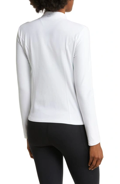 Shop Beyond Yoga On The Go Mock Neck Jacket In Cloud White