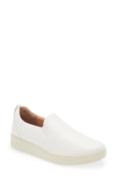 Shop Fitflop Rally Leather Slip-on Skate Sneaker In Urban White