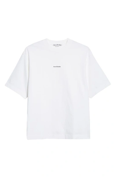 Shop Acne Studios Relaxed Fit Logo T-shirt In Optic White