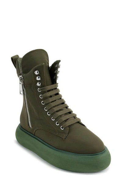 Shop Dkny Aken Sneaker Boot In Army Green