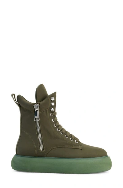 Shop Dkny Aken Sneaker Boot In Army Green