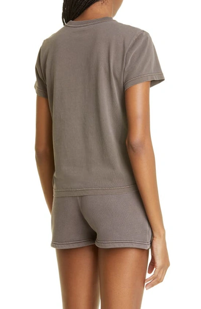 Alexander Wang T Shrunken Cotton Logo Tee In Washed Cola