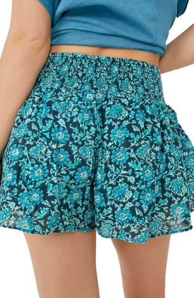 Shop Free People Say It's So Cotton Shorts In Blue Combo