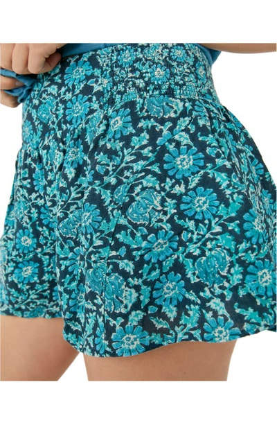 Shop Free People Say It's So Cotton Shorts In Blue Combo