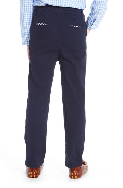 Andy & Evan Boy's Straight Leg Twill Pants In Navy